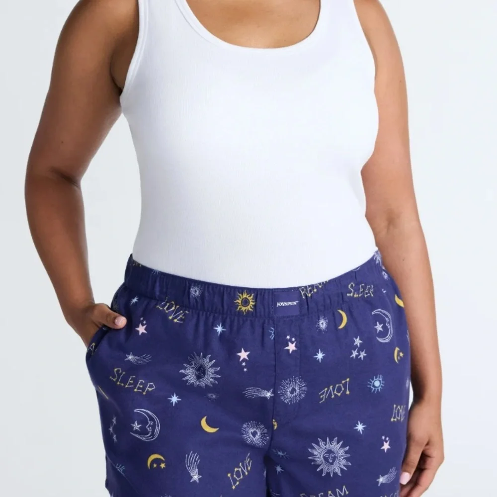 Joyspun Women's Flannel Pajama Boxer Shorts